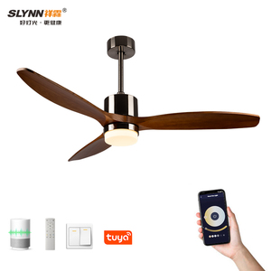 Hot bán Trần cài đặt bằng gỗ 52 inch hiện đại 3 lá từ xa thông minh DC LED Quạt trần - Product Image 1