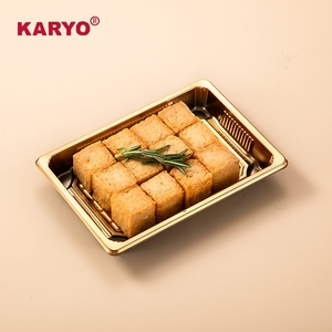 KARYO 1105 Boîte à sushi rectangulaire <span class=keywords><strong>Plateau</strong></span> de fruits de <span class=keywords><strong>mer</strong></span> Couvercle en plastique Plateaux à sushi jetables avec couvercle Emballage jetable - Product Image 1