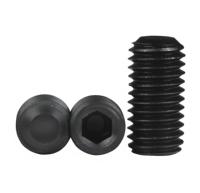 Vis sans tête hexagonale en acier au carbone DIN913 Classe 12.9, oxyde noir, pointe plate, système de mesure métrique, Jinjuli