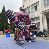 Gym en plein air personnalisé publicité fitness homme musculaire gonflable avec des haltères