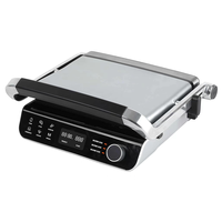 Grille-pain électrique d'intérieur 3-en-1 en acier inoxydable, presse à panini, machine à sandwich, plaques amovibles anti-adhérentes, sans fumée, usage domestique, version US