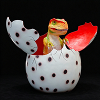 Grande statue d'œuf de dinosaure fait main en silicone, figurine animale pour décoration de parc à thème et photomaton