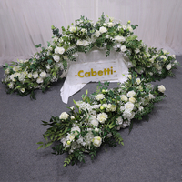 Op maat gemaakte, prachtige zijden bloemen met designer baby's adem rozen, kunstmatige bruidsbloemen rij, bruidstafel bloemdecoratie