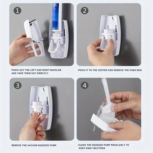 Wall-Mounted & <b>Toothpaste</b> Holder Set With Automatic <b>Dispenser</b> and Cup - Product Image 5
