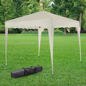 Gazebo Impermeable 3x3 con Estructura Metálica Beige para Jardín, Terraza y Uso en Exteriores - Product Image 6