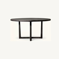 Table à manger en bois massif, chêne, base géométrique, table de salle à manger moderne, table de cuisine, chaises de salle à manger, maison, hôtel, restaurant