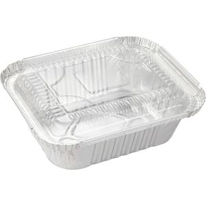 Full-size Disposable Silver Pulp Moulded Food <b>Container</b> Turkey Baking Bowl Aluminum <b>Foil</b> PP Plastic Lid Food Grade - Product Image 3