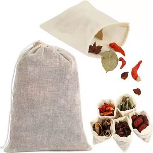 Bolsas de Té Reutilizables de Muselina Orgánica Ecológica con Cordón, para Almacenamiento de Alimentos, para Hacer Té, Bolsas de Algodón Personalizadas - Product Image 1