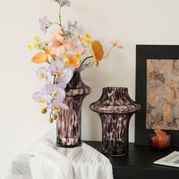 Vase en verre Art Déco à imprimé léopard, forme irrégulière, pour table, pot à fleurs, glaçure transparente, décoration intérieure pour anniversaire