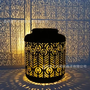 Solar Garden Lantern <b>Led</b> Iron Art Hollow Outdoor <b>Light</b> Moroccan Style Water Resistant Free Standing 2 Year Warranty - Product Image 4