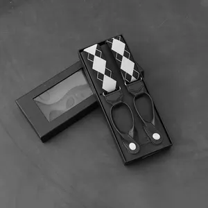 Suspensório de presente para homens, conjunto de 6 clipes com botões casuais y personalizado, caixa de presente, calças ajustáveis, suspensório de smoking