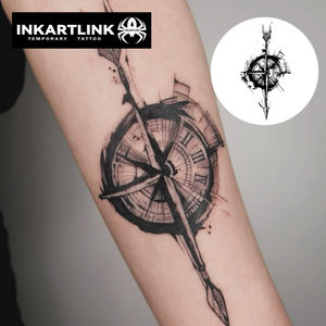 สติกเกอร์ลาย<span class=keywords><strong>สัก</strong></span>รูปเข็มทิศ INKARTLINK <span class=keywords><strong>ลาย</strong></span>เส้นนามธรรม <span class=keywords><strong>นาฬิกา</strong></span> ของตกแต่งสไตล์เฮอร์บัล ติดทนนาน 15 วัน สำหรับศิลปะบนร่างกาย จำหน่ายจำนวนมาก - Product Image 2