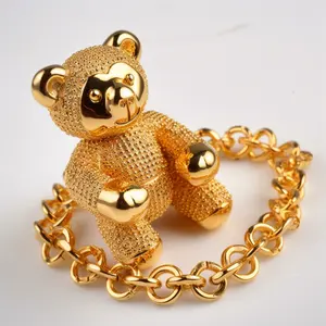 Fashion Jewelry Pendants Necklaces Bracelet Mens Stainless Steel Resin Teddy Bear Gold Filled Best Friend Beads Plastic Necklace