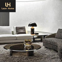 Table basse de thé en verre d'acier inoxydable de villa créative de concepteur de salon de mode de style de luxe