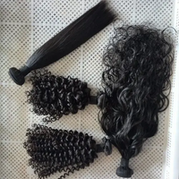 Extensions de cheveux naturels non-Remy indiens bouclés rebondissants, cuticules alignées, double trame, double tirage, avec cordon de serrage, origine Birmanie, Vietnam, 8-26 pouces