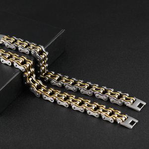 Nuevo diseñador Biker pulsera de acero inoxidable Heavy Metal bicicleta Biker motocicleta enlace cadena pulseras para hombres adolescentes niños - Product Image 5