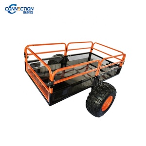 <span class=keywords><strong>Remorque</strong></span> robuste en treillis d'acier grande capacité avec <span class=keywords><strong>attelage</strong></span> universel et roues pneumatiques pour tracteur de jardin - Offre Spéciale - Product Image 2