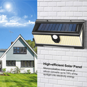 Lampes solaires murales 190 LED, extérieur IP65, lampe solaire murale avec détecteur de mouvement PIR, lampadaire solaire étanche, lumière murale de jardin - Product Image 5