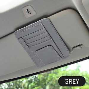 Universal <b>Interior</b> Organizer Leather Sun Visor Bag With Ic Glasses Clip and Sunshade Car Decorative <b>Accessory</b> - Product Image 4