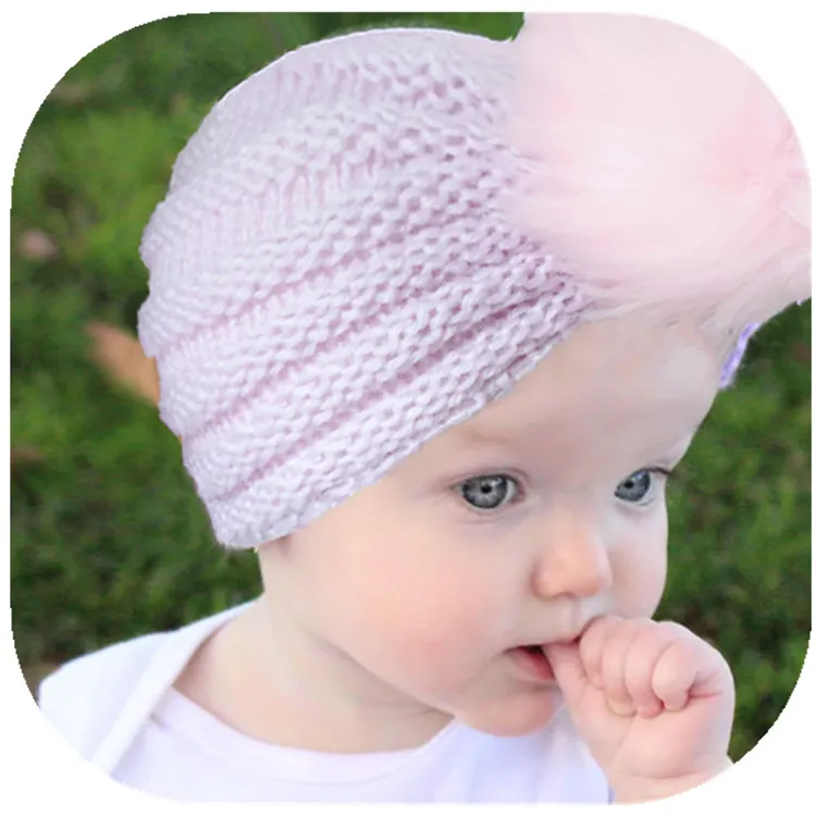 Pink,S LALAN Baby Hat Winter Pearl Girls Cap Infant Earflap Caps Wool Knitted Childrens Hats 