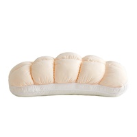 Nouvel Oreiller de Sommeil Domestique en Nylon Léger, Design Minimaliste, Couleur Unie, Motif Grille de Pain, Forme Crêpe Glacée, Une Paire