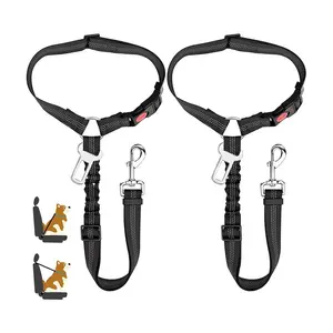 Atualizado Ajustável Nylon Multifuncional Cat Dog Car Seat Leash Belt Reflective Pet Safety Seat Belt