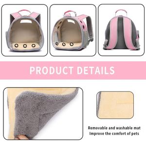 Mochila para Mascotas Pequeñas con Forma de Cápsula Espacial, Ventana Transparente, Malla Transpirable y Tapete Extraíble para Viajes al Aire Libre - Product Image 6