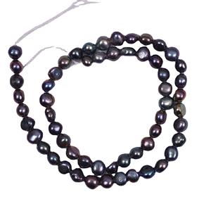 Natural <b>Black</b> 4-9mm Tahitian Freshwater Pearl Two <b>Sided</b> Light Horizontal Hole DIY Baroque Accessories Loose Pearls Wholesale - Product Image 5