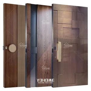 अमेरिकी आधुनिक डिजाइन बाहरी लकड़ी के दरवाजे धुरी बहुत बड़ा ठोस लकड़ी के प्रवेश द्वार दरवाजा अखरोट लकड़ी के मुख्य दरवाजे