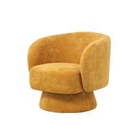 Sillón de Tela de Diseño Moderno para Sala de Estar, Sillón de Terciopelo de Lujo, Silla Giratoria de Alta Calidad con Tapicería de Tela
