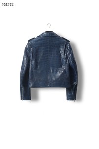 Chaqueta de Motero Auténtica de Piel de Cocodrilo del Nilo |   Acabado Tonal Wash y Interior de Seda de Morera Completa - Product Image 3
