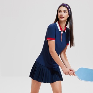 Conjuntos de faldas de tenis transpirables de alta calidad personalizados para mujer, conjunto de 2 piezas <span class=keywords><strong>con</strong></span> <span class=keywords><strong>camisa</strong></span> de polo de golf, minifaldas deportivas plisadas, traje corto - Product Image 2