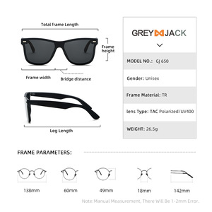 Lunettes de soleil polarisées Greyjack pour hommes, monture intégrale noire et marron, verres TAC UV400, style tendance - Product Image 5