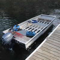 Bateau Jon en aluminium entièrement soudé de 3 à 4,3 mètres, robuste, pour la pêche et l'utilisation en lac, avec remorque, certifié CE