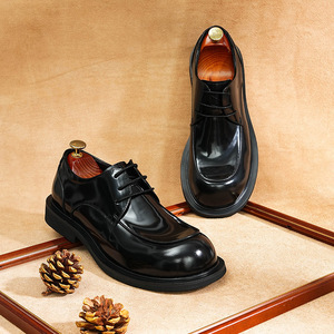 Botas Impermeables de Invierno, Estilo Nuevo, Clásicas, Versátiles, Casuales, de Caña Alta, para Trabajo al Aire Libre, de Cuero Genuino para Hombre, que Aumentan la Estatura, Deportivas - Product Image 4