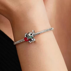Abalorios de Plata 925 con Baño de Plata, Diseño Lindo de Stitch, Colgante para Collar, Pulsera <span class=keywords><strong>Pandora</strong></span>, DIY, Regalos para Fiestas y Festivales para Mujer - Product Image 4