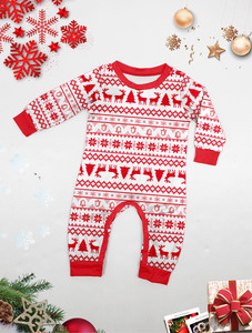 Disfraz familiar de Navidad de alta calidad estilo europeo-americano, diseño de alce de dibujos animados para otoño, manga larga, de Spandex/Poliéster, anti-bolitas - Product Image 5