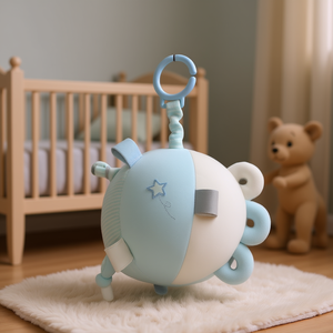 Palla Nanna Blue Rattle Ball 16 cm Juguete suave para bebés - Product Image 3