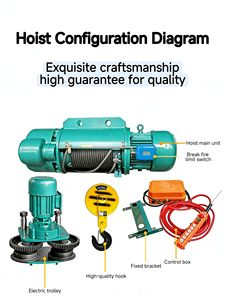 מנוף חשמלי 1 טון עם אישור CE - כבל פלדה ליישומים ברכב ובכלי שייט, שלט רחוק אלחוטי - Product Image 3