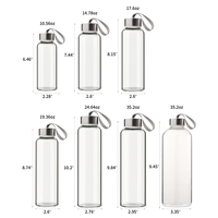Bouteille d'eau en verre borosilicate personnalisable avec logo par sublimation, couvercle en acier inoxydable, design moderne, sans BPA, compatible micro-ondes