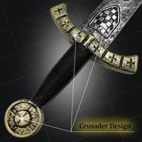 Épée de Chevalier Croisé Médiéval pour Cosplay LARP, Arme Viking en Mousse Plastique, Accessoire de Jeu en PE