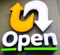 Enseigne LED 3D personnalisée en acrylique, éclairée par l'avant, pour restaurant, bar, parc d'attractions, magasin de détail, façade de boutique, enseigne ouverte