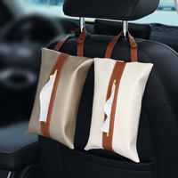 Nuevo Dispensador de Pañuelos de Cuero Minimalista Colgante, Bolsa de Almacenamiento de Pañuelos Reutilizable para Múltiples Escenarios, Organizador Universal Impermeable