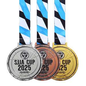 Custom Medallas Personalizadas Round 2d Zinc Alloy <b>Metal</b> Award Medals Die Casting Judo Jiu Jitsu Medals Sports <b>Metal</b> with Ribbon - Product Image 1