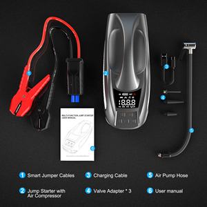 पावर बैंक के साथ 27000 माह पोर्टेबल जंप स्टार्टर टायर इंफ्लेवेटर और जपर 160psi कूद स्टार्टर एयर पंप 6000a पावर बैंक कार के साथ - Product Image 5