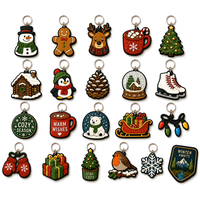 Porte-clés personnalisé en PVC pour Noël, idéal pour les fêtes, souvenirs d'hiver, porte-clés en caoutchouc découpé, ensemble de breloques bonhomme de neige personnalisées