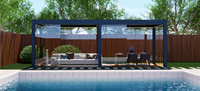 163 Model Pergola Aluminium Bermotor, Gazebo Aluminium Atap Louver yang Dapat Disesuaikan untuk Halaman Belakang