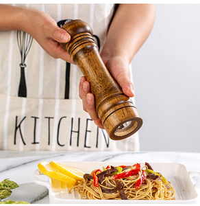 Kitchen Gadgets Wooden Salt Box Container Mill Grinder Set Salt and Pepper Shaker Set Acacia Wood Spice Salt Pepper Mill Grinder - Product Image 4