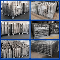 Conteneur en treillis métallique pliable, cage de stockage empilable, palette pliable, stillage ODM 300 kg, revêtement en poudre pour entrepôt