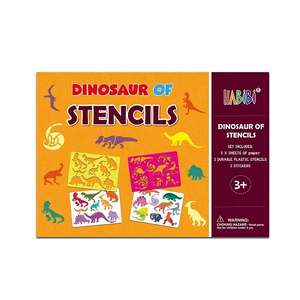 Tablero de dibujo de plástico ecológico personalizado al por mayor, juegos de plantillas para niños, plantilla de dinosaurio, juguete de dibujo educativo - Product Image 3